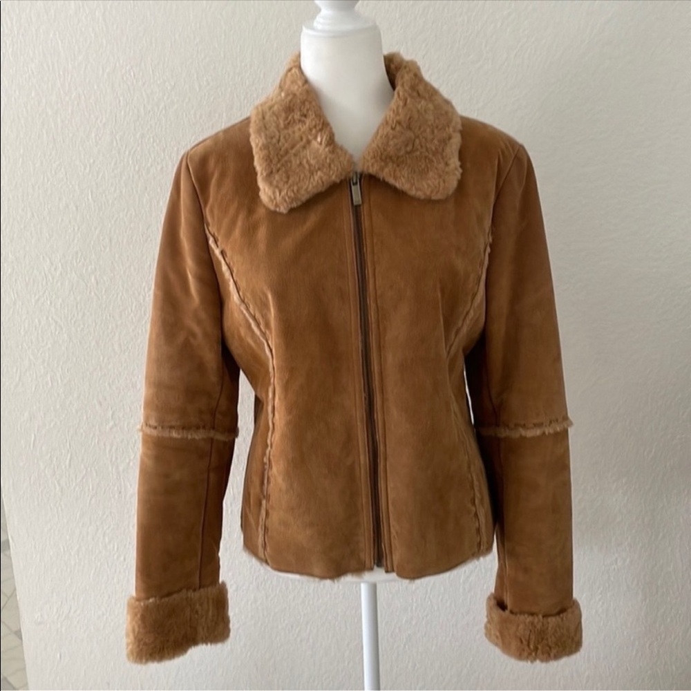 Beautiful Suede and Faux Shearling Jacket M
